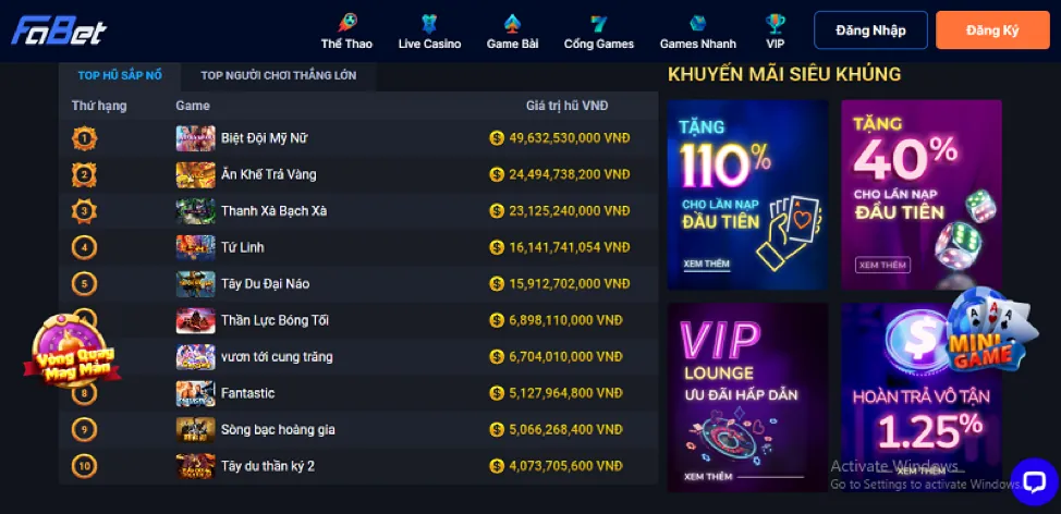 Hoàn trả Slot Game EK88 Casino